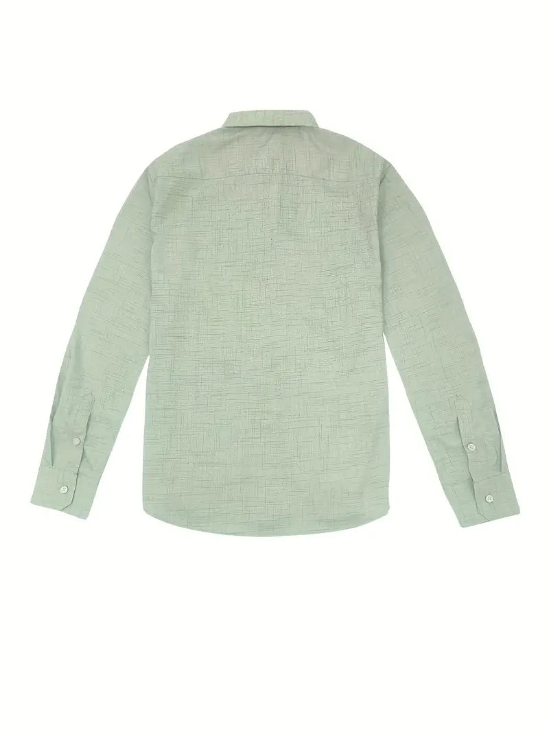 Camisa de Manga Larga con Cierre de Botones y Detalles Contrastantes para Hombre | Ideal para Uso Diario y Contextos Formales