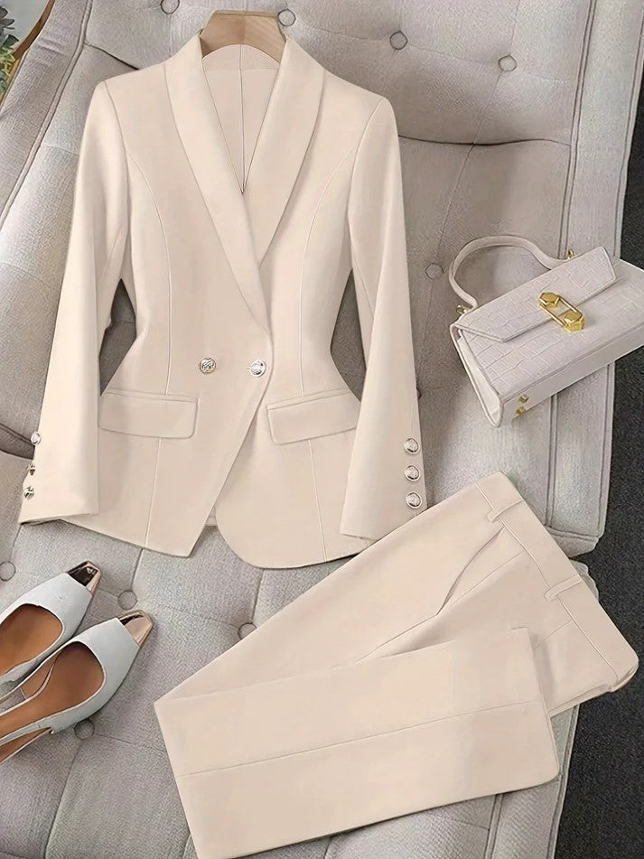 Conjunto de Blazer con Pantalón de Corte Ajustado para Mujer | Ideal para Eventos Formales y Entorno Profesional