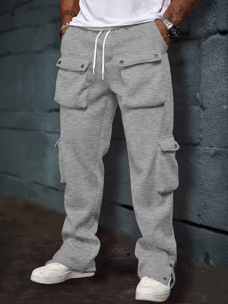 Pantalón Jogger Cargo con Cintura Elástica y Bolsillos Laterales para Hombre | Ideal para Uso Diario