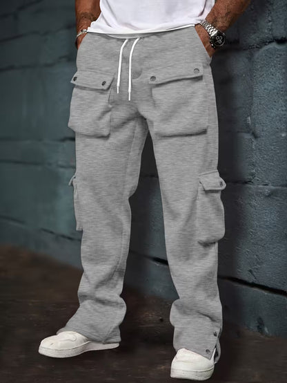 Pantalón Jogger Cargo con Cintura Elástica y Bolsillos Laterales para Hombre | Ideal para Uso Diario