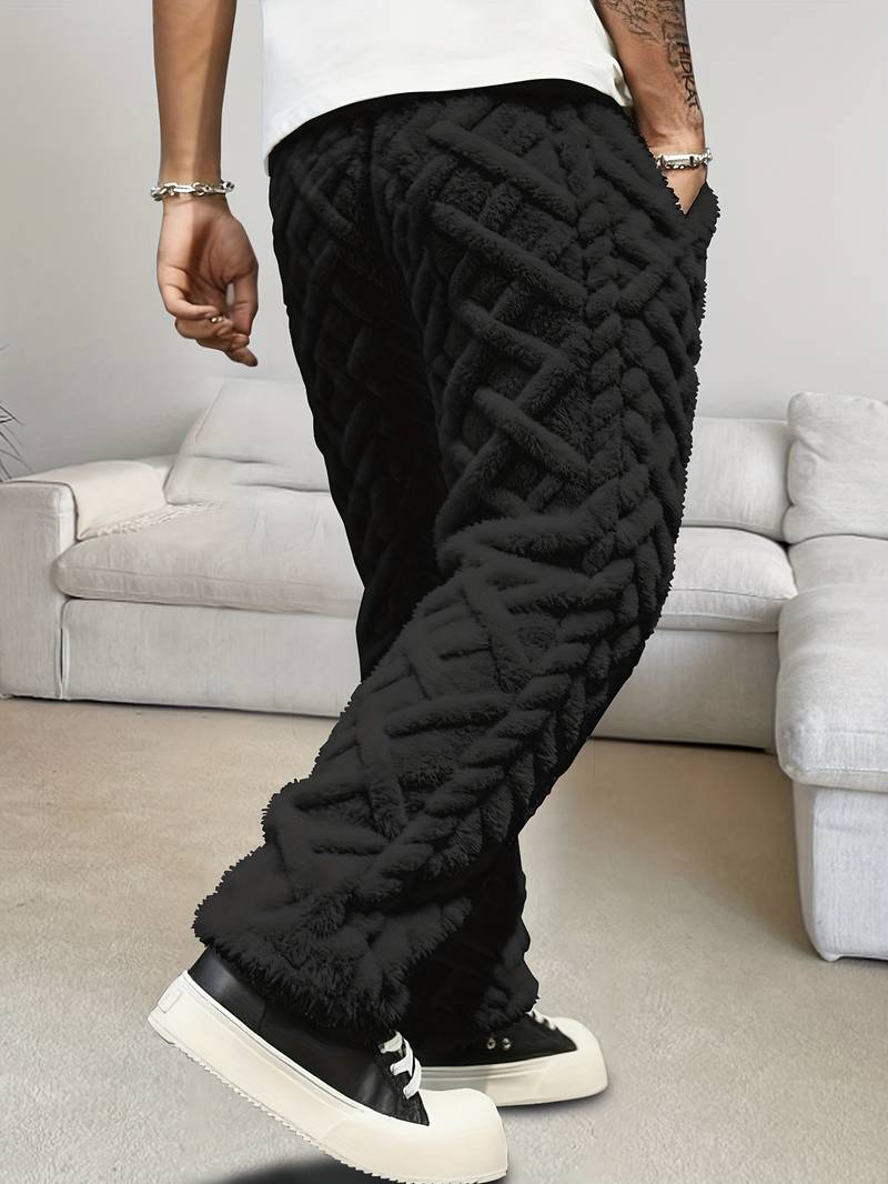 Pantalón con Motivo Geométrico y Cintura Elástica para Hombre | Ideal para Ocio y Uso Diario