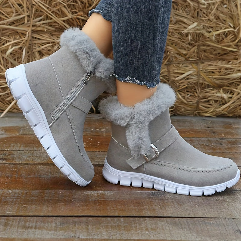 Botas con Cremallera Lateral y Detalle de Correa para Mujer | Ideal para Temporada de Invierno