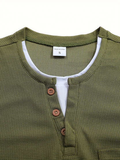 Polo De Manga Larga Con Apertura De Botones Y Bolsillos Para Hombre | Ideal Para Uso Diario