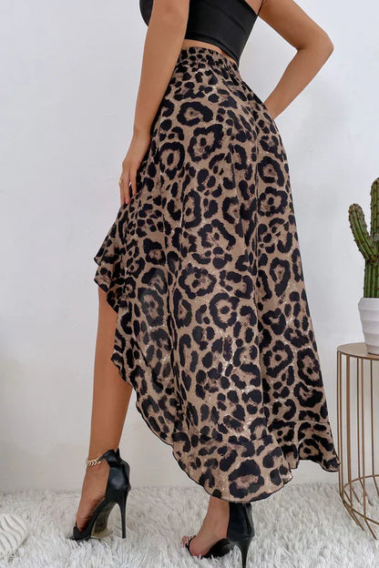 Falda con Estampado Leopardo y Volantes para Mujer | Ideal para Uso Diario o Eventos Planificados