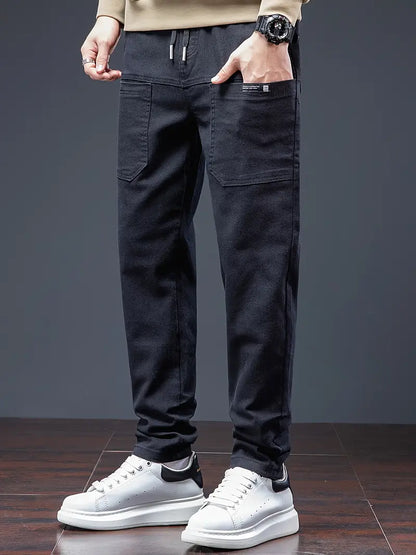 Pantalón De Jogging Con Cintura De Cordón Y Corte Ligeramente Ajustado Para Hombre | Ideal Para Uso Diario