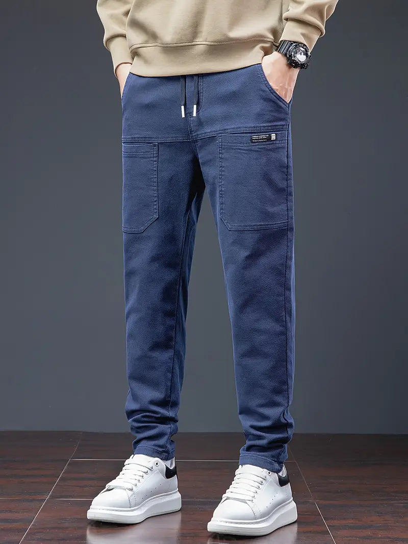 Pantalón De Jogging Con Cintura De Cordón Y Corte Ligeramente Ajustado Para Hombre | Ideal Para Uso Diario