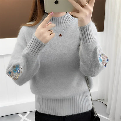 Jersey Oversize con Cuello Alto y Diseño Liso para Mujer | Ideal para Otoño e Invierno