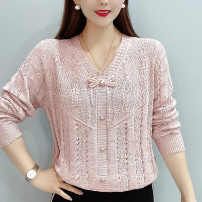 Jersey De Punto Calado Con Puños Y Dobladillo Acanalados Para Mujer | Ideal Para Uso Diario Y Todas Las Estaciones