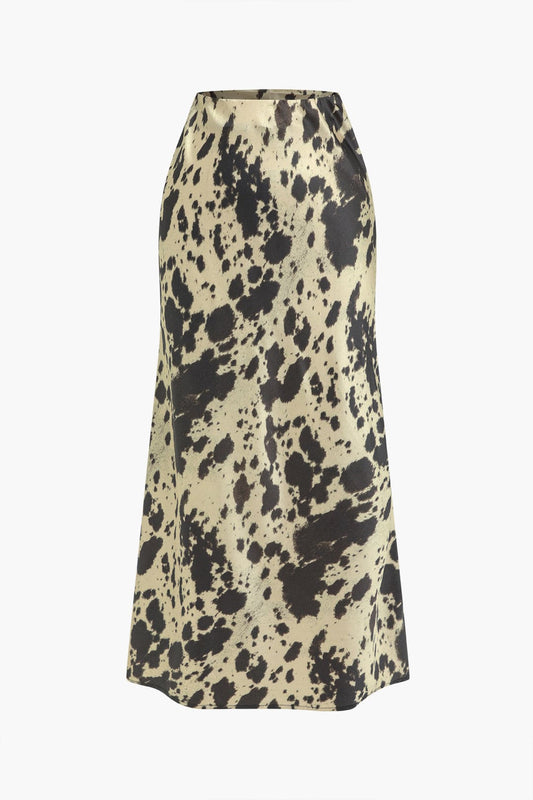Falda Midi de Talle Alto con Corte A-Línea e Imprimado Animal para Mujer | Ideal para Uso Diario o Eventos Planificados