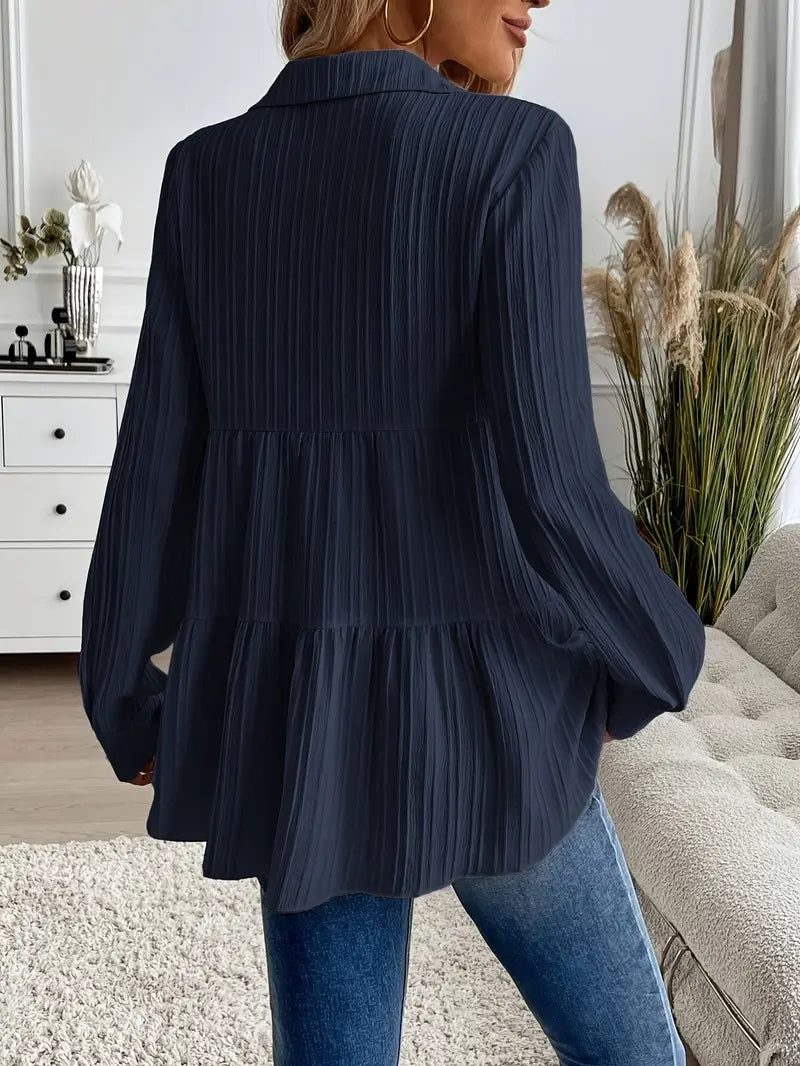 Camisa Con Cierre De Botones Y Corte Fluido Para Mujer | Ideal Para Oficina Y Uso Diario
