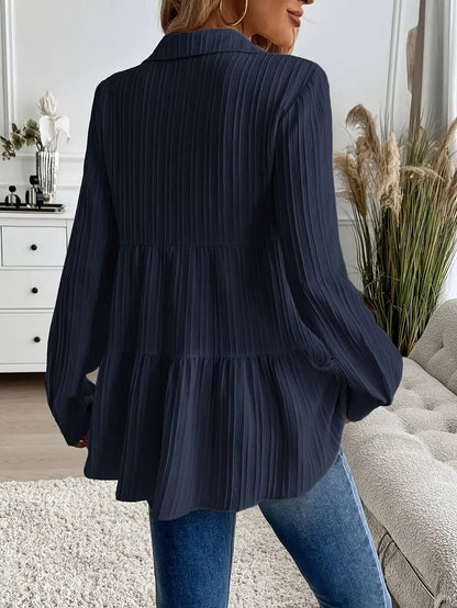Camisa Con Cierre De Botones Y Corte Fluido Para Mujer | Ideal Para Oficina Y Uso Diario