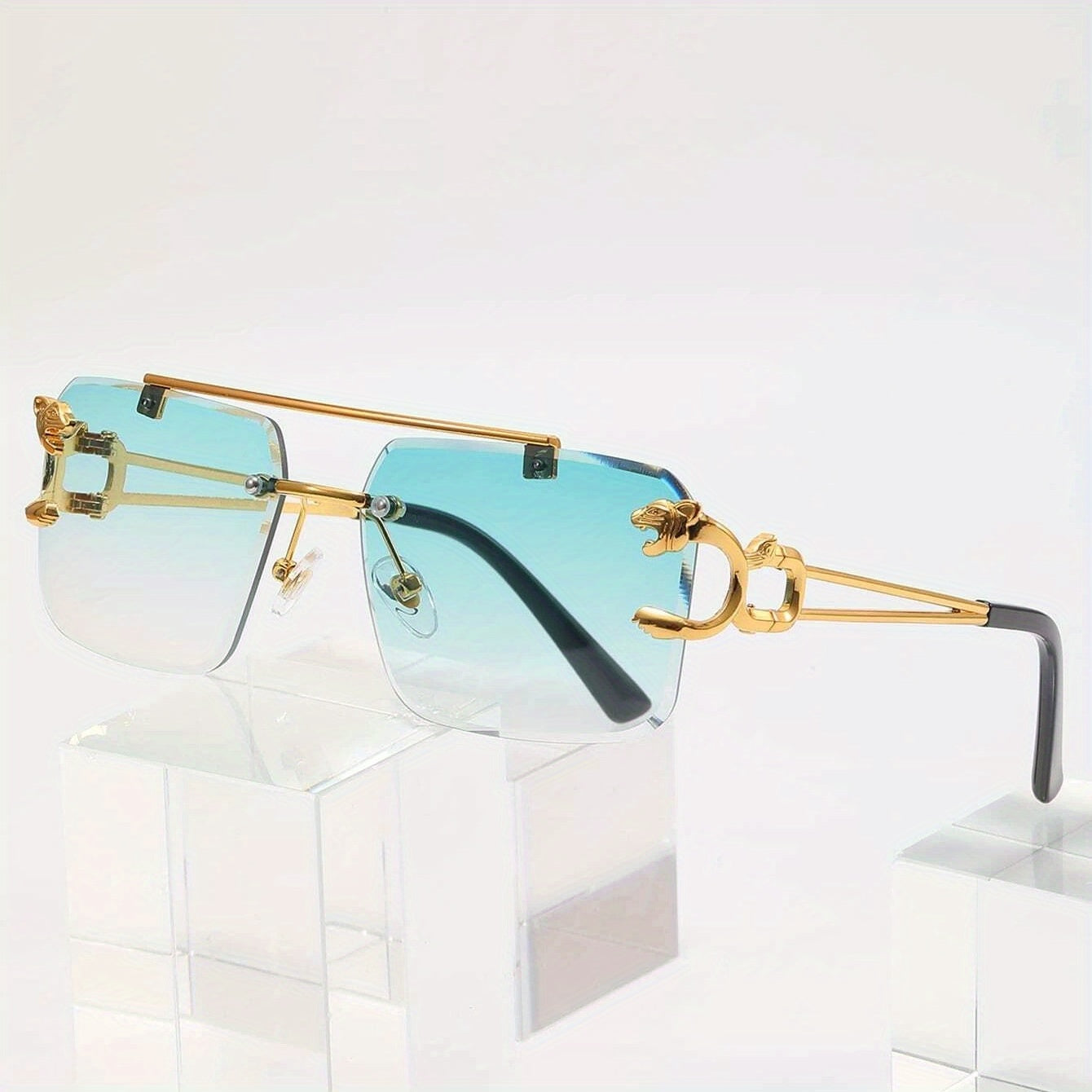 Gafas de Sol sin Montura de Inspiración Retro para Hombres | Ideal para Uso Diario