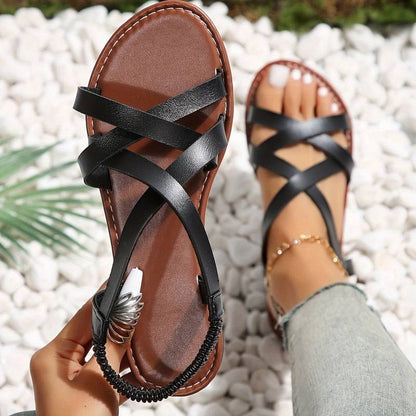 Sandalias Slip-On con Suela Plana para Mujer | Ideales para Uso Diario en Temporadas Cálidas