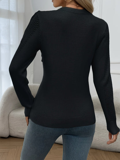 Jersey De Manga Larga Con Detalles De Flecos Para Mujer | Ideal Para Uso Diario Y Superposición