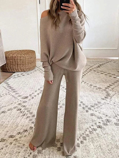 Conjunto de Dos Piezas con Top Off-Shoulder y Prenda a Juego para Mujer | Ideal para Uso Diario o Salidas Informales