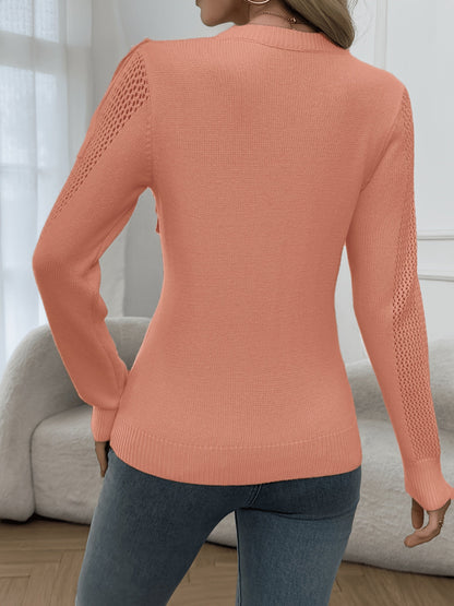 Jersey De Manga Larga Con Detalles De Flecos Para Mujer | Ideal Para Uso Diario Y Superposición