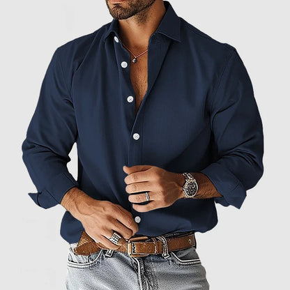 Camisa Con Cierre De Botones Y Corte Ajustado Para Hombres | Ideal Para Uso Profesional O Diario