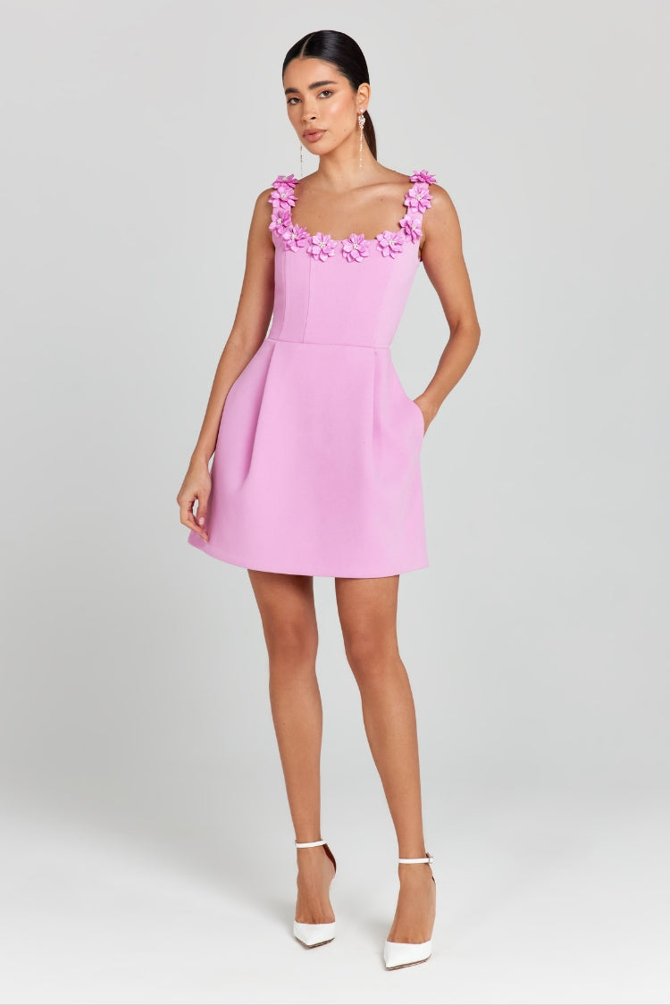 Vestido Mini Con Estampado Floral Y Escote Cuadrado Para Mujer | Ideal Para Eventos Y Salidas Nocturnas