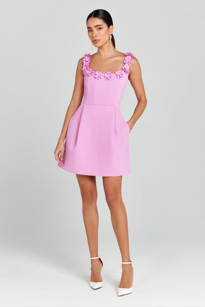 Vestido Mini Con Estampado Floral Y Escote Cuadrado Para Mujer | Ideal Para Eventos Y Salidas Nocturnas