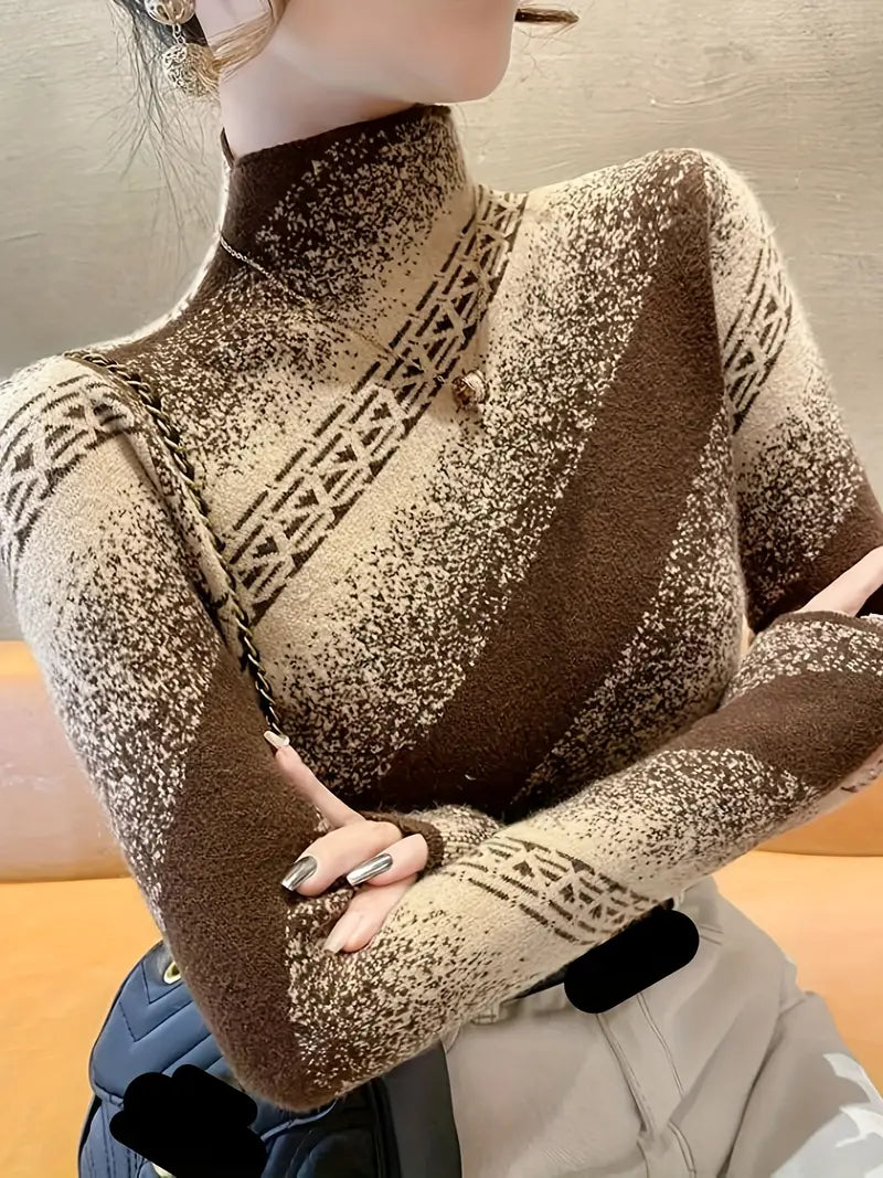 Jersey De Punto Con Diseño De Rayas Para Mujer | Ideal Para Uso Diario