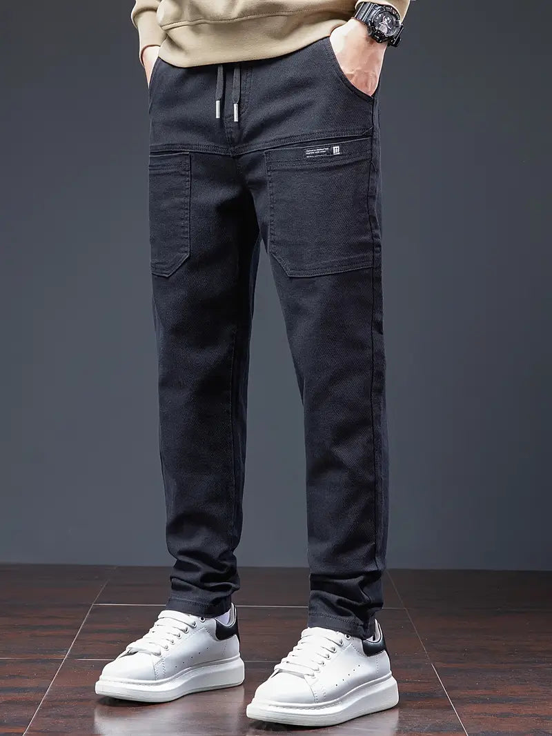 Pantalón De Jogging Con Cintura De Cordón Y Corte Ligeramente Ajustado Para Hombre | Ideal Para Uso Diario