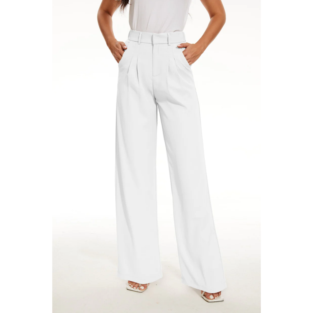 Pantalón De Corte Amplio Con Talle Alto Para Mujer | Ideal Para Uso Diario