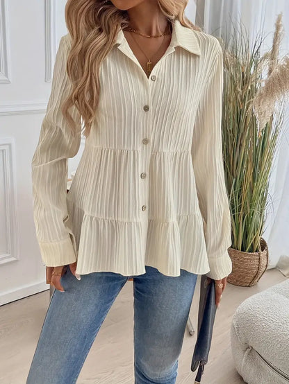 Camisa Con Cierre De Botones Y Corte Fluido Para Mujer | Ideal Para Oficina Y Uso Diario