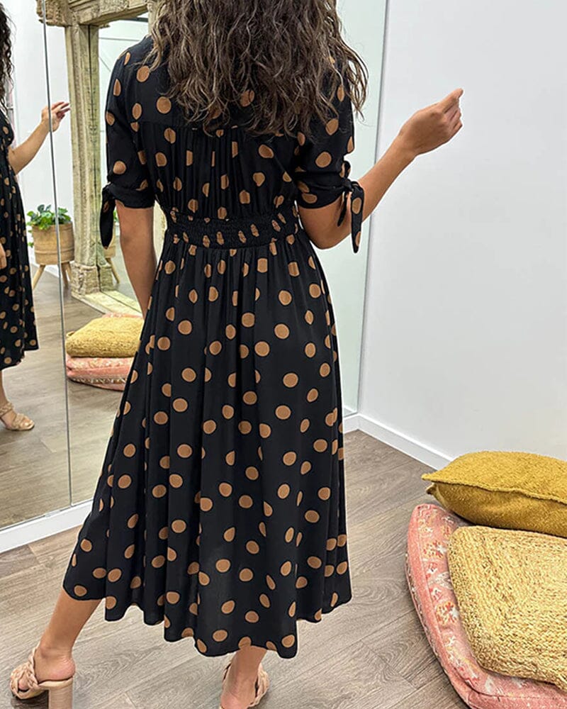 Vestido Midi con Estampado de Lunares para Mujer | Ideal para Salidas y Eventos de Verano