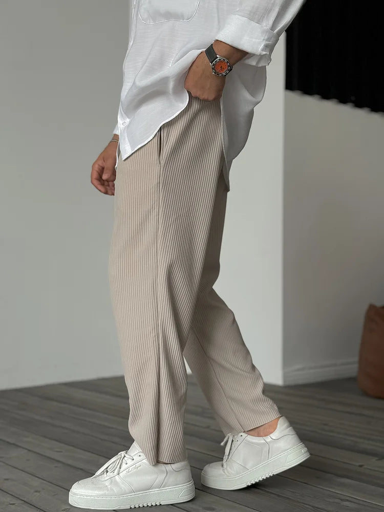 Pantalón Para Hombre Con Corte Ajustado Y Cierre De Botón Y Cremallera | Ideal Para Uso Diario Y Contextos Variados