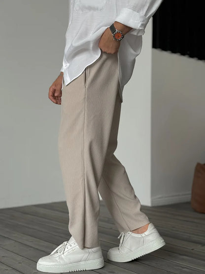 Pantalón Para Hombre Con Corte Ajustado Y Cierre De Botón Y Cremallera | Ideal Para Uso Diario Y Contextos Variados
