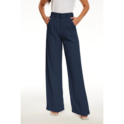 Pantalón De Corte Amplio Con Talle Alto Para Mujer | Ideal Para Uso Diario
