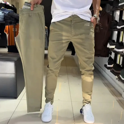 Pantalón Slim con Cierre Frontal y Bolsillos para Hombre | Ideal para Uso Diario