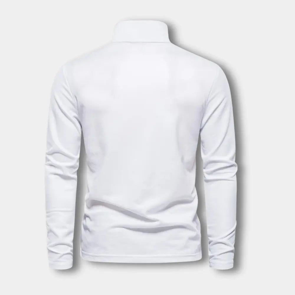 Polo De Manga Larga Con Cuello Abierto Y Cierre De Tres Botones Para Hombre | Ideal Para Uso Diario Y Actividades Informales