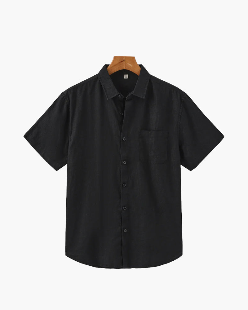 Chemise À Manches Courtes Avec Camisa de Manga Corta con Cierre Abotonado para Hombres | Ideal para Clima CálidoCoupe Droite Pour Hommes | Idéale Pour La Saison Chaude Et Les Usages Quotidiens