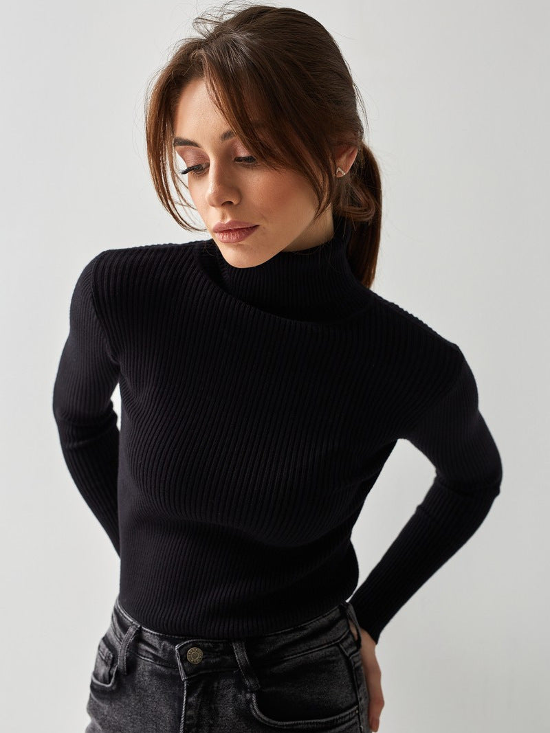 Jersey de Cuello Alto con Corte Clásico para Mujer | Ideal para el Uso Diario en Otoño e Invierno