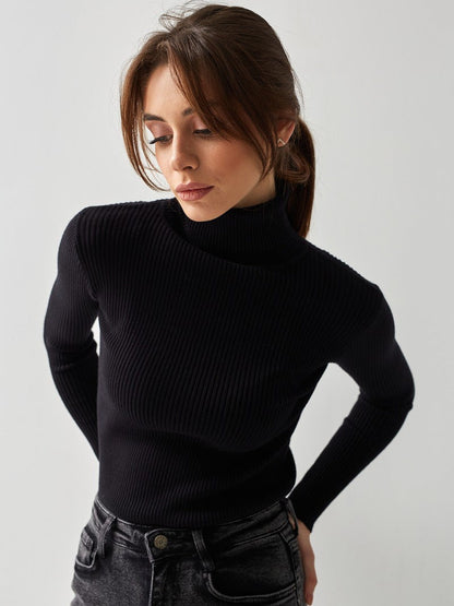 Jersey de Cuello Alto con Corte Clásico para Mujer | Ideal para el Uso Diario en Otoño e Invierno