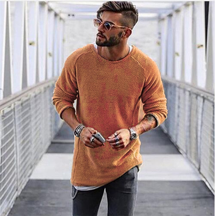 Jersey de Punto de Manga Larga con Corte Versátil para Hombre | Ideal para Uso Diario