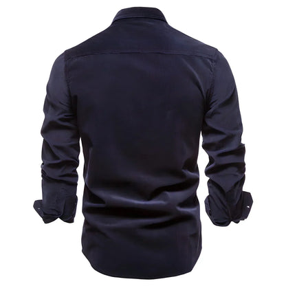 Camisa De Color Liso Con Corte Slim Fit Para Hombre | Ideal Para Uso Diario