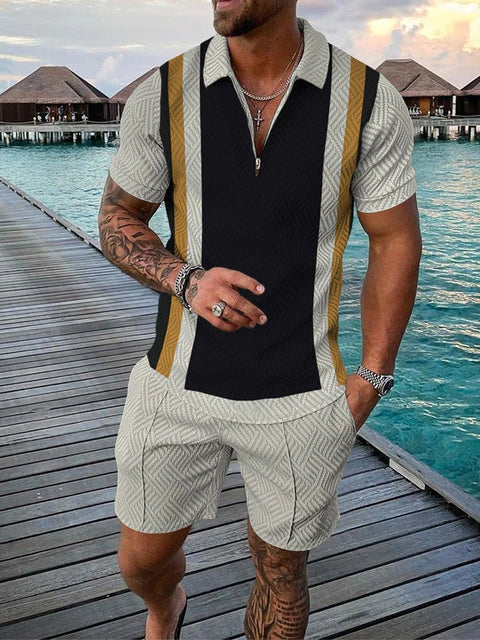 Conjunto de Polo con Cremallera y Short para Hombre | Ideal para el Verano