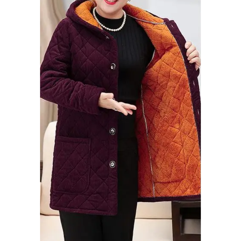 Chaqueta Acolchada con Cierre de Botones para Mujer | Ideal para Temporada Fría