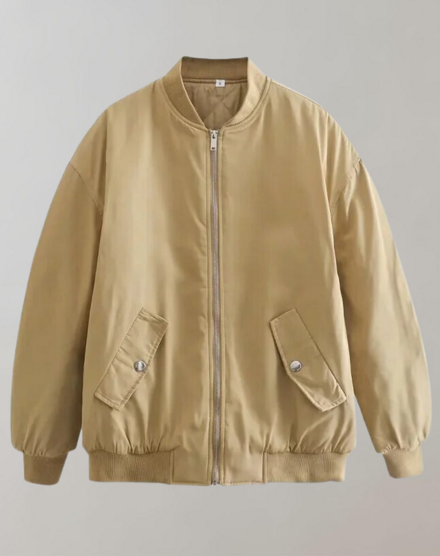 Chaqueta Bomber Con Bolsillos De Cremallera Y Cuello Alto Para Mujer | Ideal Para Uso Diario Y Entretiempo