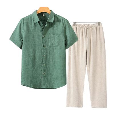 Ensemble Avec Chemise Et Pantalon Droit Pour Hommes | Idéal Pour L’Été
