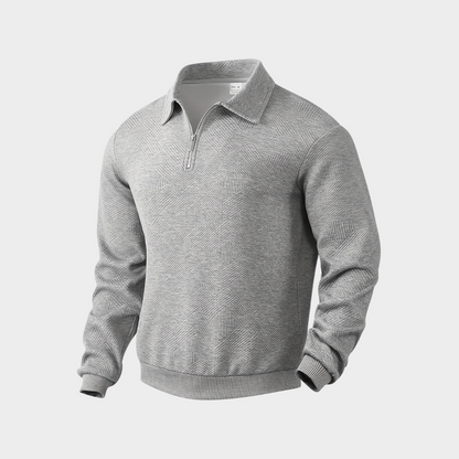 Sudadera De Corte Amplio Con Motivo Geométrico Y Cuello Con Media Cremallera Para Hombres | Ideal Para Uso Diario E Informal