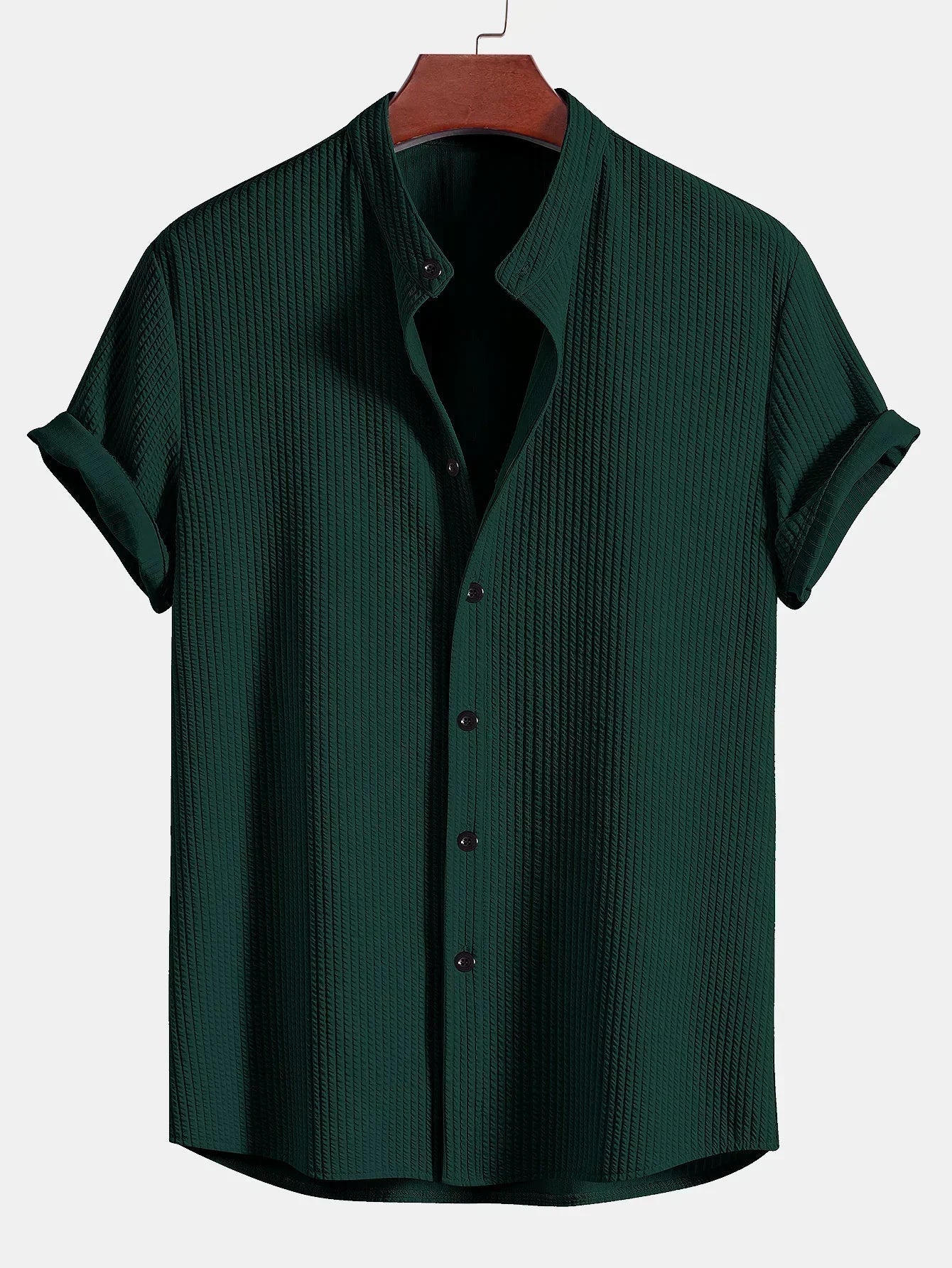 Camisa de Cuello Alto de Corte Recto para Hombres | Ideal para Uso Diario y Profesional