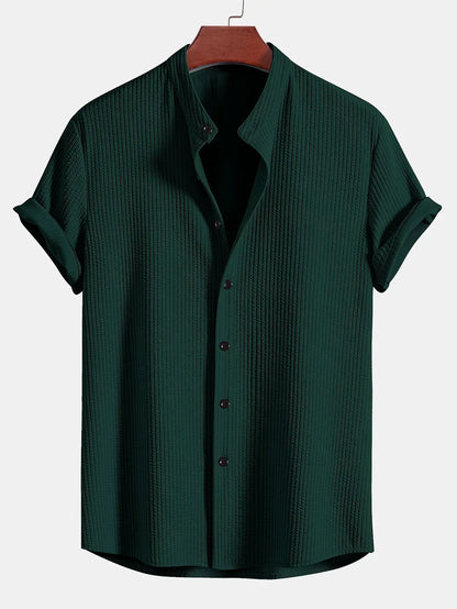 Camisa de Cuello Alto de Corte Recto para Hombres | Ideal para Uso Diario y Profesional