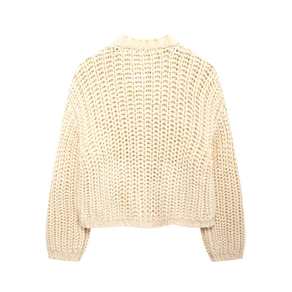 Gilet de Punto Corto con Cierre de Botones para Mujer | Ideal para Uso Diario