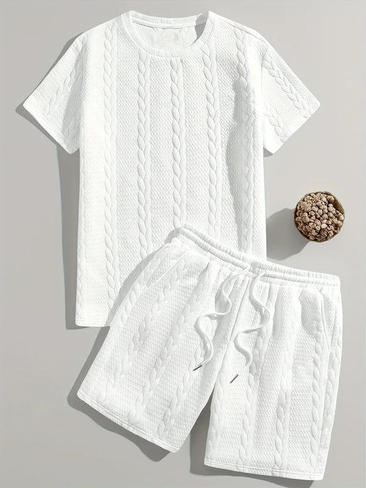 Conjunto de Dos Piezas con Motivo Trenzado en Relieve para Mujer | Ideal para Uso Diario