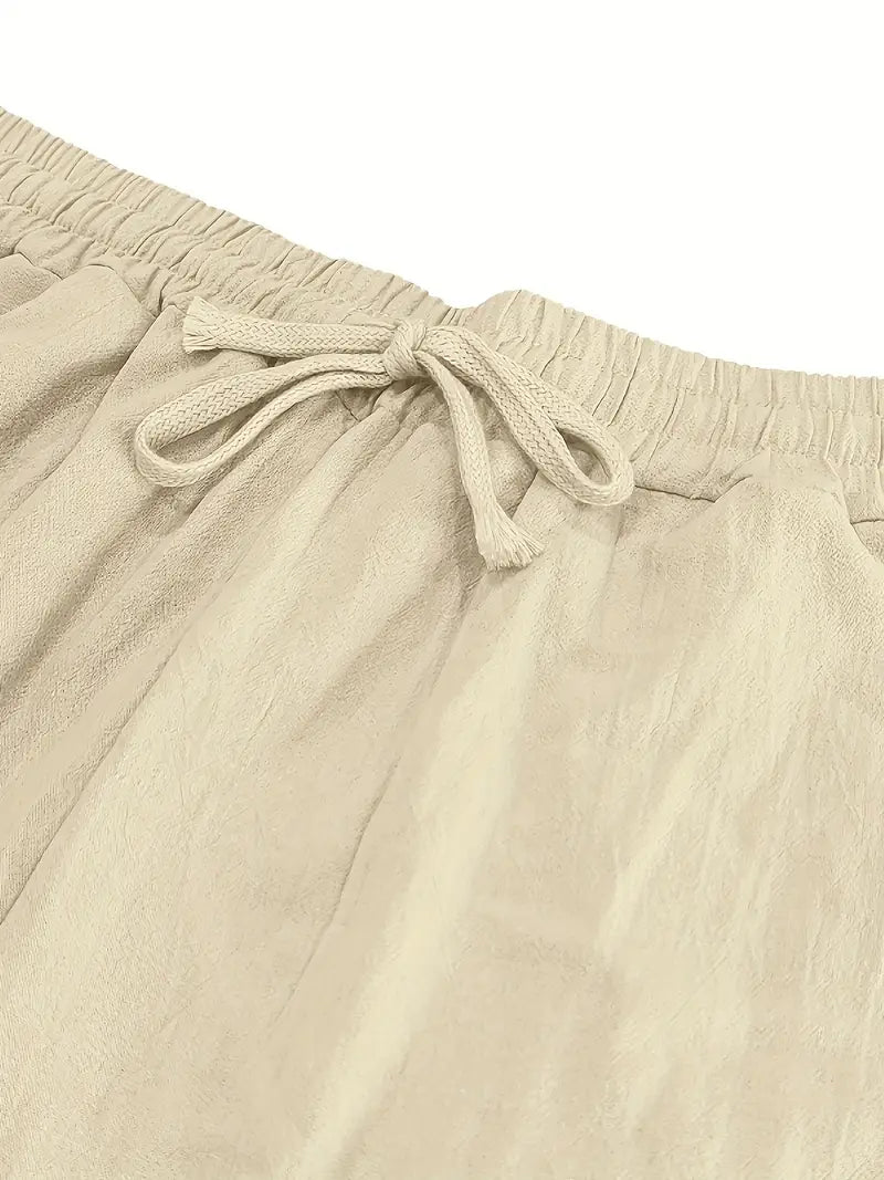 Pantalón Casual de Corte Amplio con Cintura Elástica y Bolsillos Profundos para Hombre | Ideal para Uso Diario