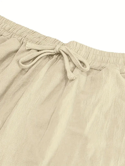 Pantalón Casual de Corte Amplio con Cintura Elástica y Bolsillos Profundos para Hombre | Ideal para Uso Diario