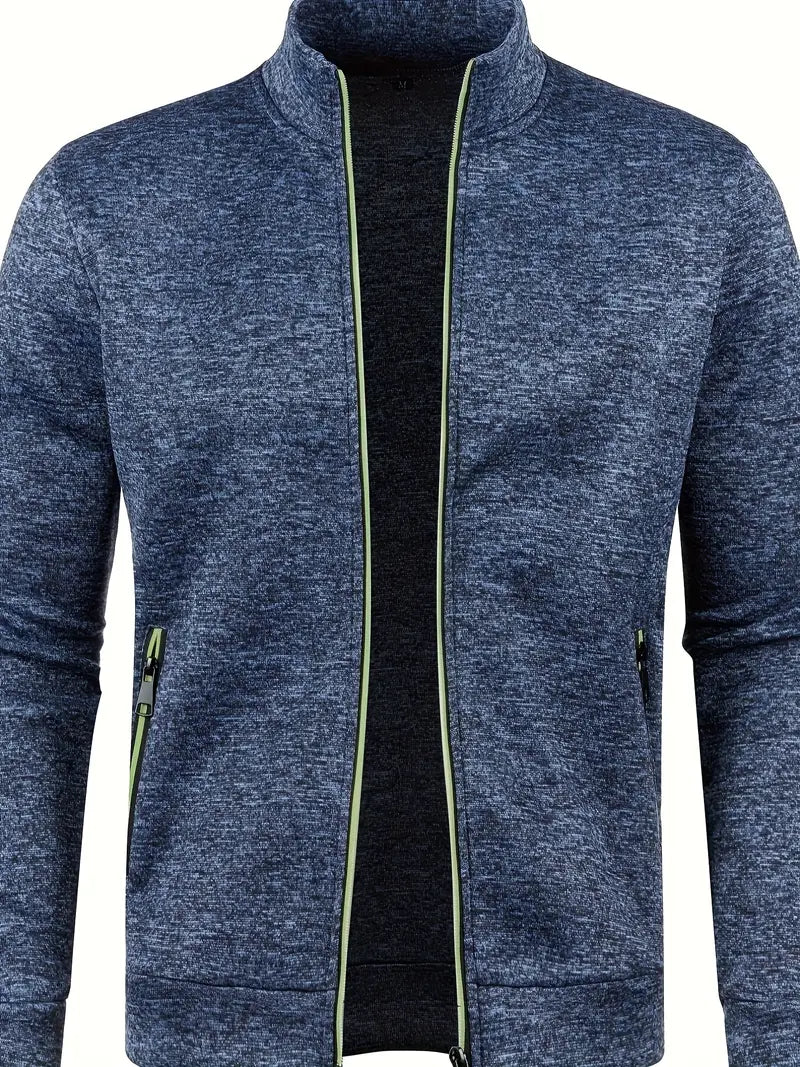 Chaqueta con Cierre de Cremallera y Cuello Alto para Hombre | Ideal para Actividades Deportivas